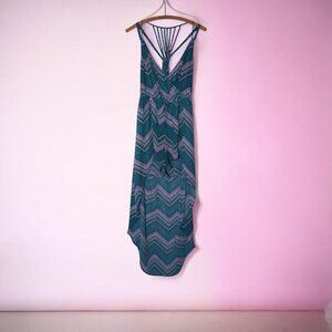 Candies Blue Green Chevron hi-lo Romper Dress geometric women's size Large